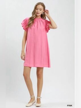 Umgee Ruffle Flutter Sleeve Dress 💕✨🛍️
